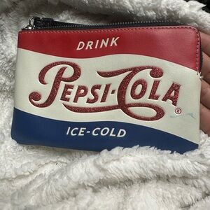 NWT Coach Limited Edition „ Drink Pepsi-Cola Ice - Cold „ Leather Zip Wristlet